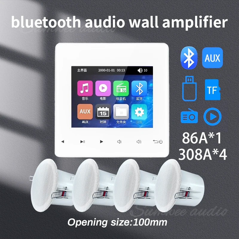 Bluetooth-Wandverstärker für Heim-Audio mit Touch-Tasten-Deckenlautsprecher-Panel