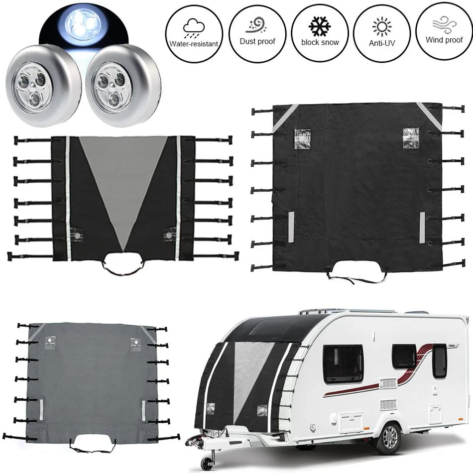 Copertura anteriore per traino RV 210x175cm protettiva contro la polvere per caravan