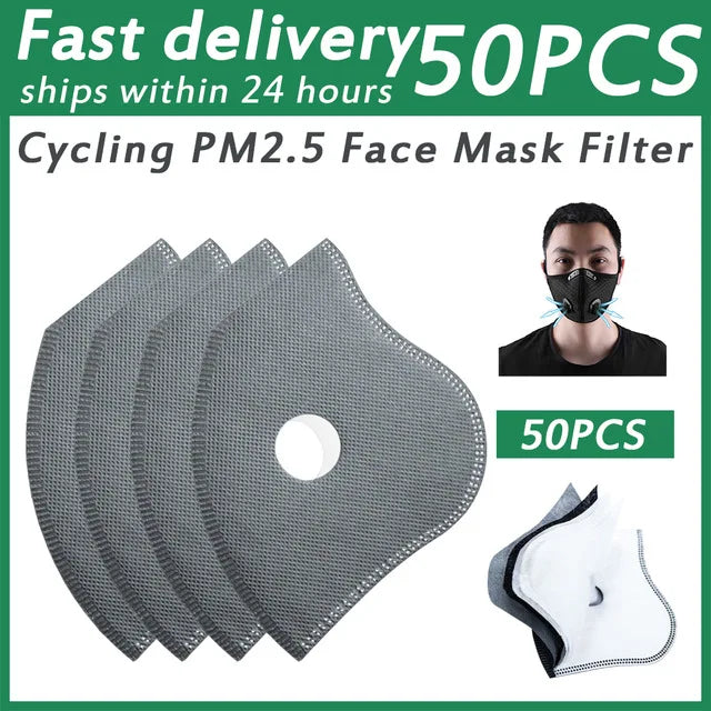 Cycling PM2.5 Active Carbon Filter - Five Layer Protection Only filters 50Pcs
