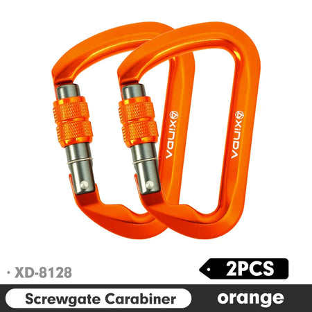 Xinda Outdoor Carabiner &ndash; 30kN Load Capacity Aluminum Alloy Screw Orange 2