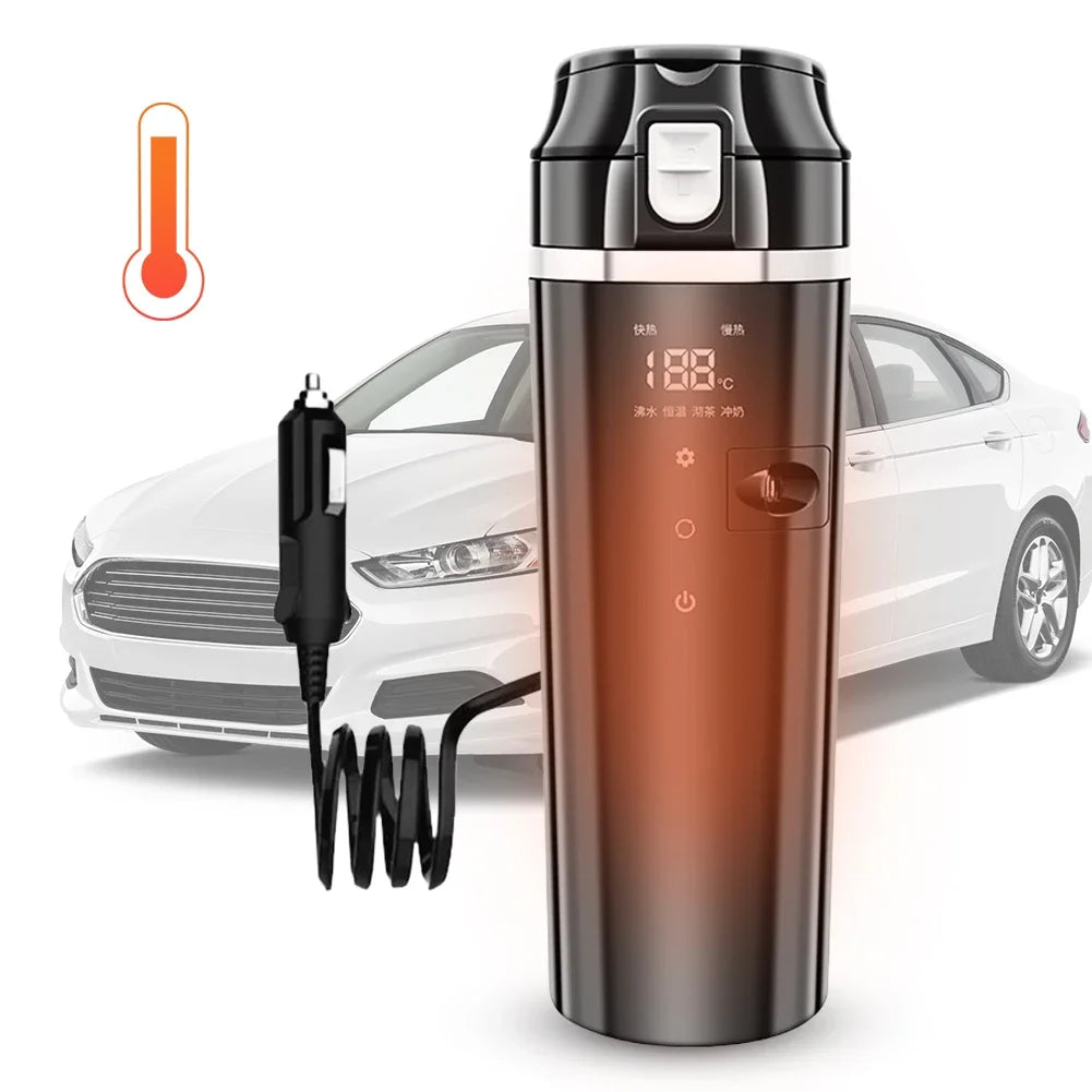12V 24V Car Heated Mug 500ML &ndash; Digital LCD Control Smart