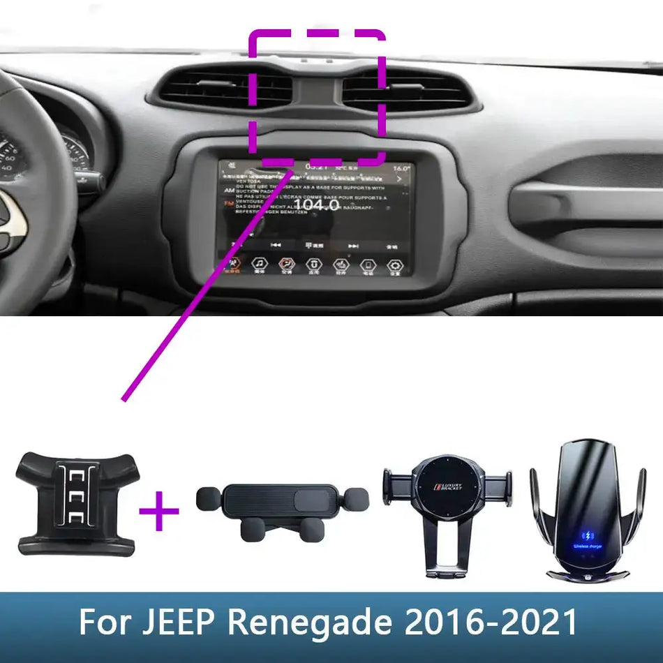 Jeep Renegade Wireless Charging Phone Holder Base 2016 2021