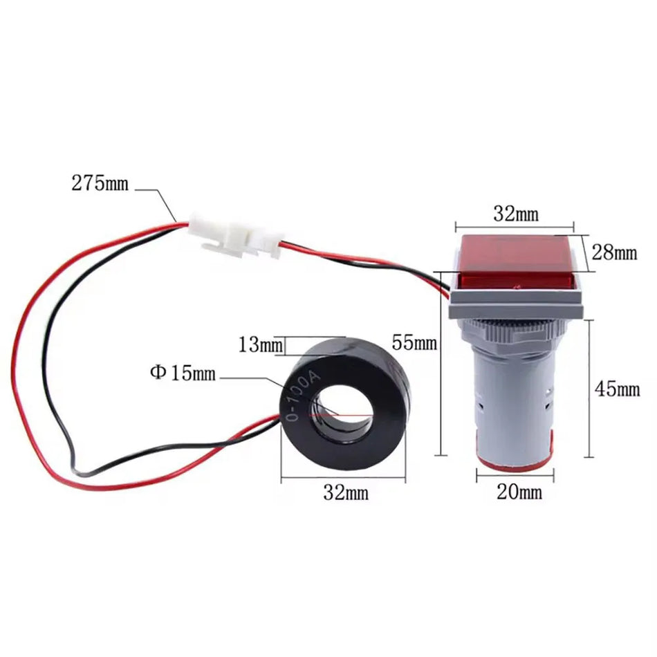 Square LED Digital Voltmeter Ammeter Hertz Meter &ndash; Multi-Function Voltage Current Frequency Display
