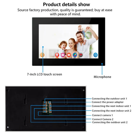Tuya 7Inch Video DoorPhone Intercom &ndash; HD Night Vision