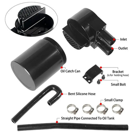 Aluminum Reservior Oil Catch Can Tank with Silicone Radiator Hose for BMW N54 335i 135i E90 E92 E82 2006-2010 Black by InterCyprus Trading Ltd