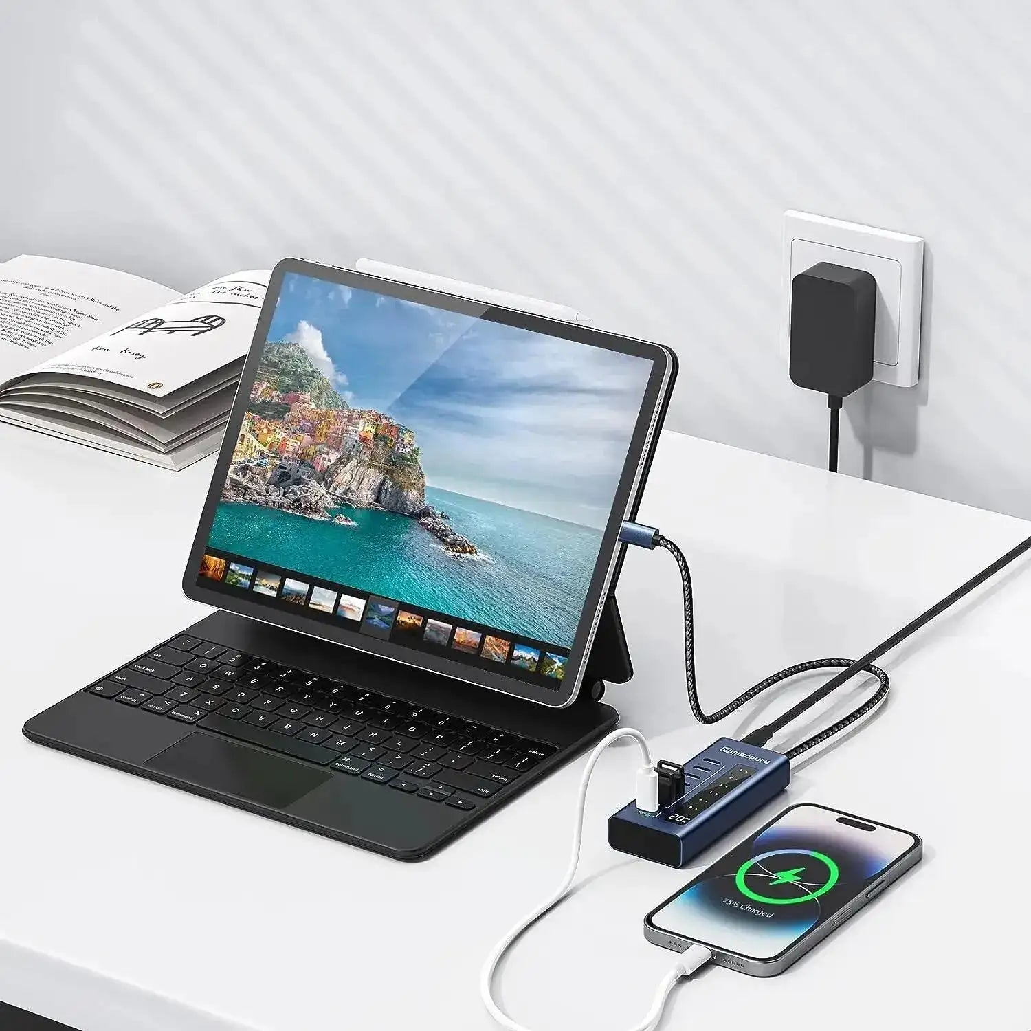 Minisopuru USB C Hub 7 In 1 For MacBook Pro Air iPad 10Gbps