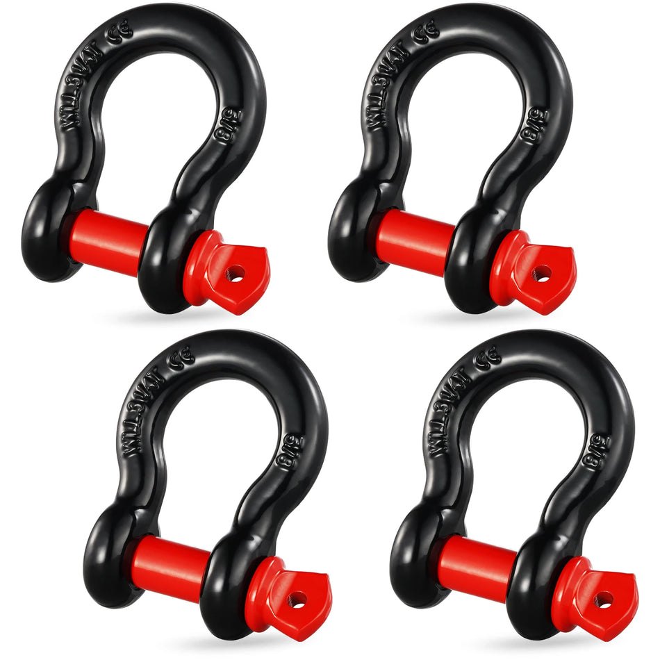 4Pcs FiveEighthInch D Ring Shackle 13T Tow Hook