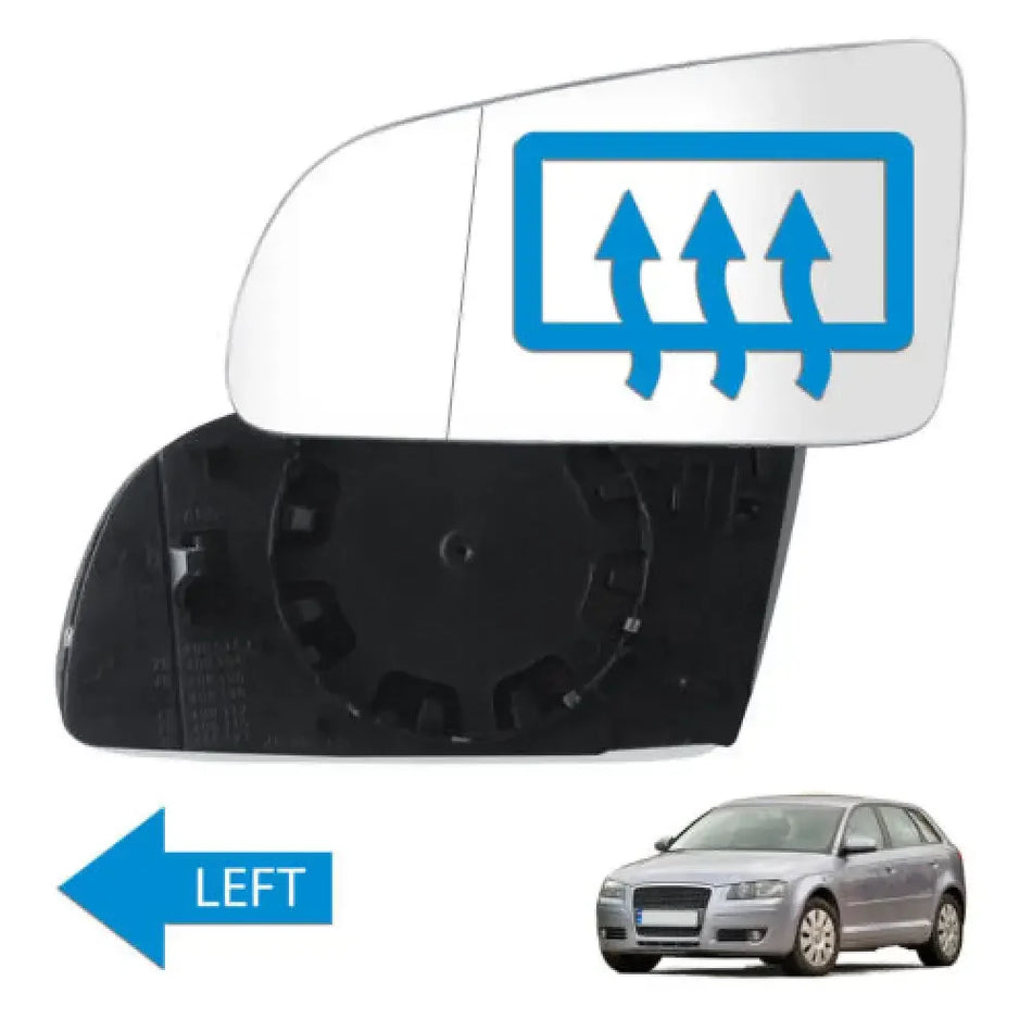 Cristal de Espejo de Puerta para Audi A4 B6/B7 2001-2008 Izquierda Calentado Convexo Reemplazo Directo