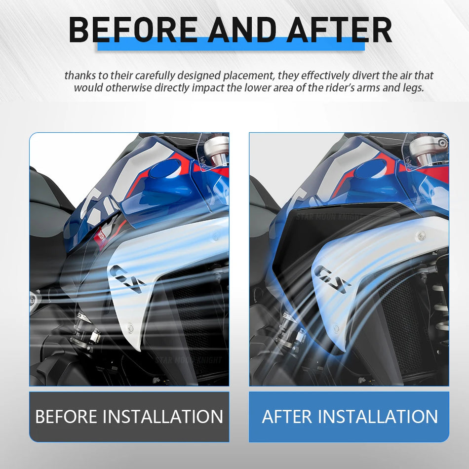 Deflettori laterali BMW R1300GS per deflessione aria inferiore, policarbonato, leggero, adattamento preciso