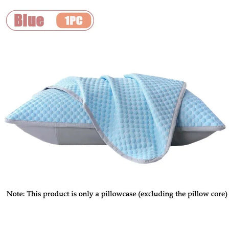 Cooling Pillowcase Covers &ndash; Soft Breathable Ice Silk For Summer Comfort Blue-1PC / 48x74cm