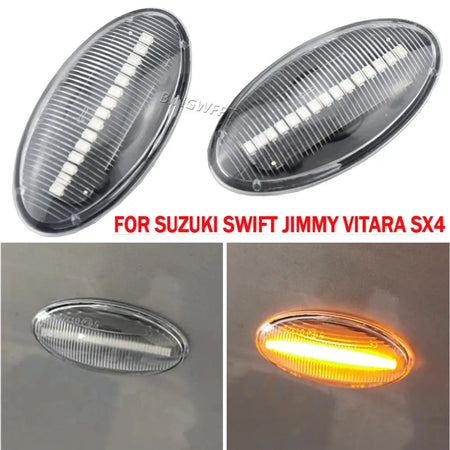 2X For Suzuki Swift Jimmy Vitara SX4 Alto Side Marker Turn Signal Light LED Dynamic Sequential Blinker Light Amber Indicator by InterCyprus Trading Ltd