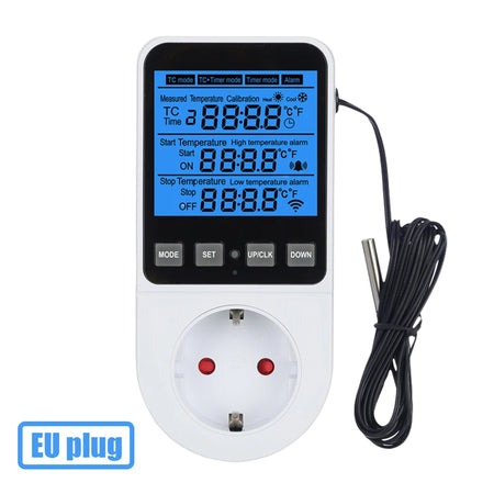 Temperature Controller Socket &ndash; Digital Thermostat Control EU Plug Backlight