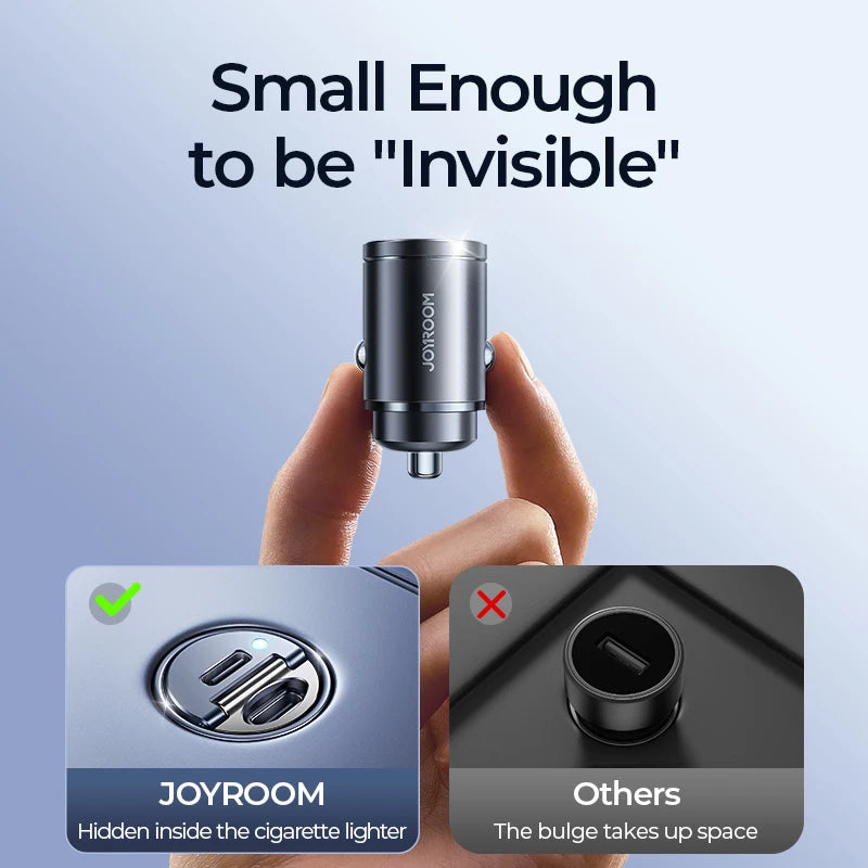 Joyroom 30W Pull Ring Car Charger - Dual Fast PD QC