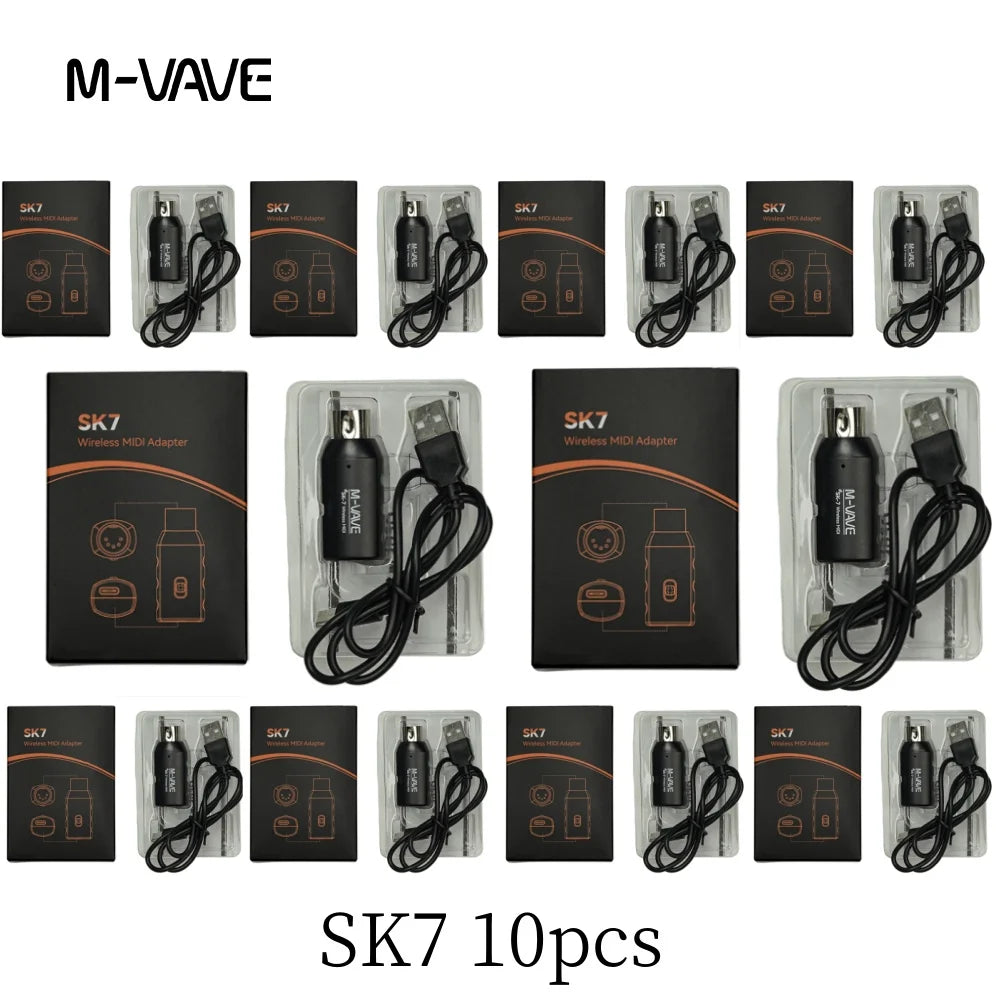M-VAVE SK7 1/2/5/10 Wireless MIDI Adapter - Low Latency SK-7 10PCS