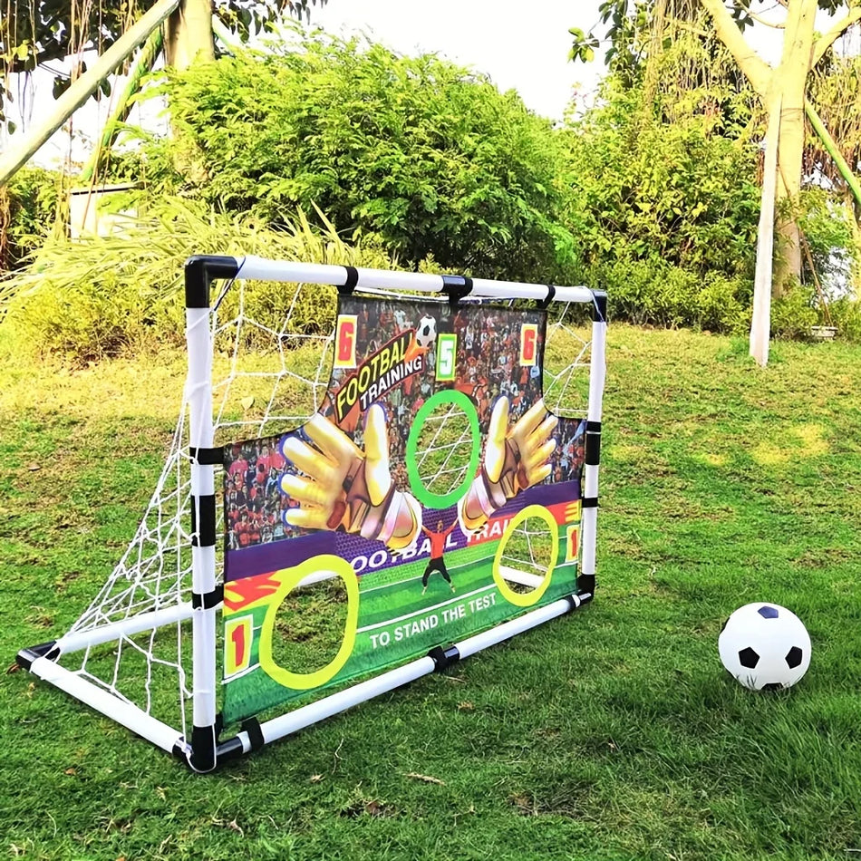 Portable Football Goal Net Set for Outdoor Backyards, Lightweight Mesh Soccer Gate with Cloth