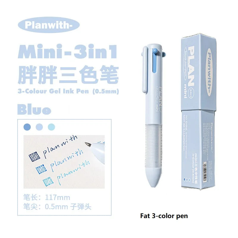Planwith M5 Binder Notebook Set with Versatile Gel Pens and Flipchart Notepad Blue Pen