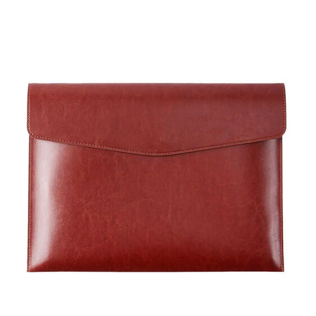 A4 A6 Leather Document Bag - Stylish &amp; Durable Office Briefcase brown-A4