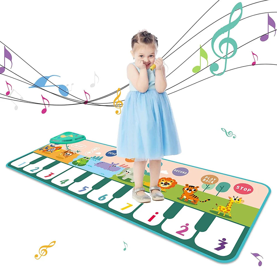 Coolplay Musical Piano Mat for Kids with Animal Sounds, Educational Floor Dance Mat, Cloth Toy Keyboard