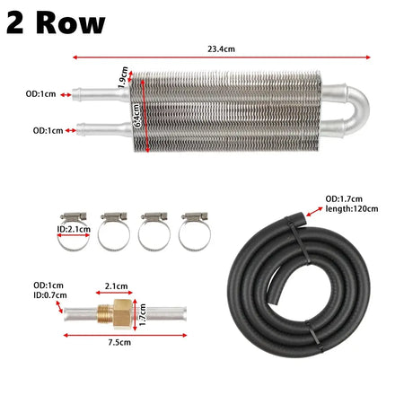 Universal 2 Rows Oil Cooler Kit, Aluminum Remote Transmission Engine Cooler Auto-Manual Radiator Converter Kit by InterCyprus Trading Ltd