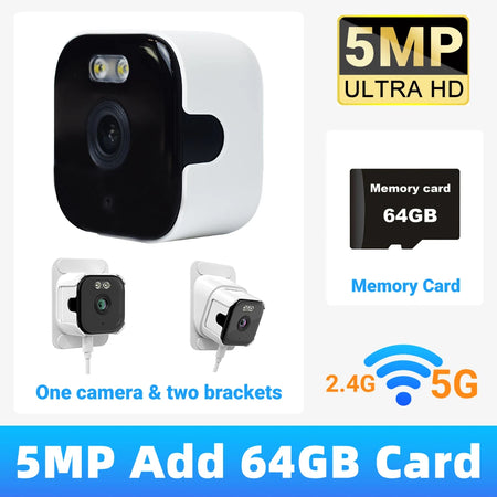 5MP 2K Window Camera with WiFi 5MP Camera Add 64G / US Plug