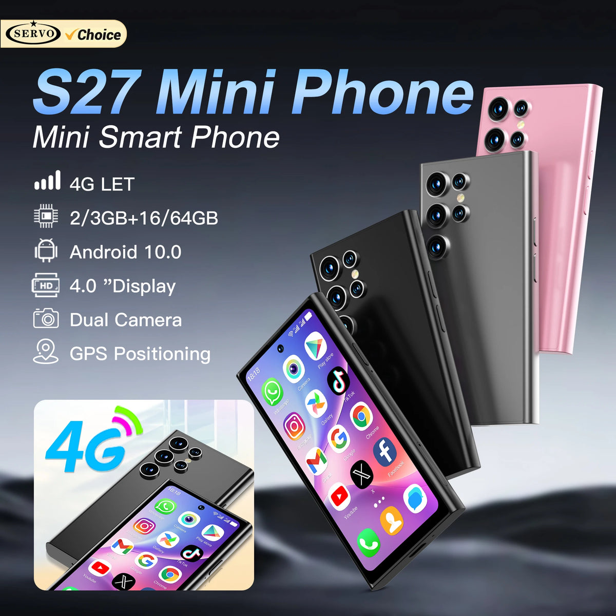 SERVO S27 MINI &ndash; Ultra Slim 4G Smartphone Pocket Friendly