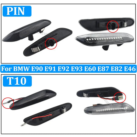 Smoke Lens Dynamic Flowing LED Turn Signal Side Marker Light Blinker Lamp For BMW E90 E91 E92 E93 E60 E87 E82 E46 Accessories by InterCyprus Trading Ltd