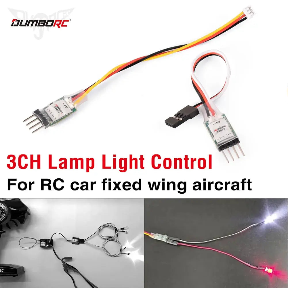 DUMBORC RC Light Controller LED Switch Panel System Turn On/Off 3CH for RC Car Vehicle RC Mini Car Fixed Wing Aircraft Parts by InterCyprus Trading Ltd