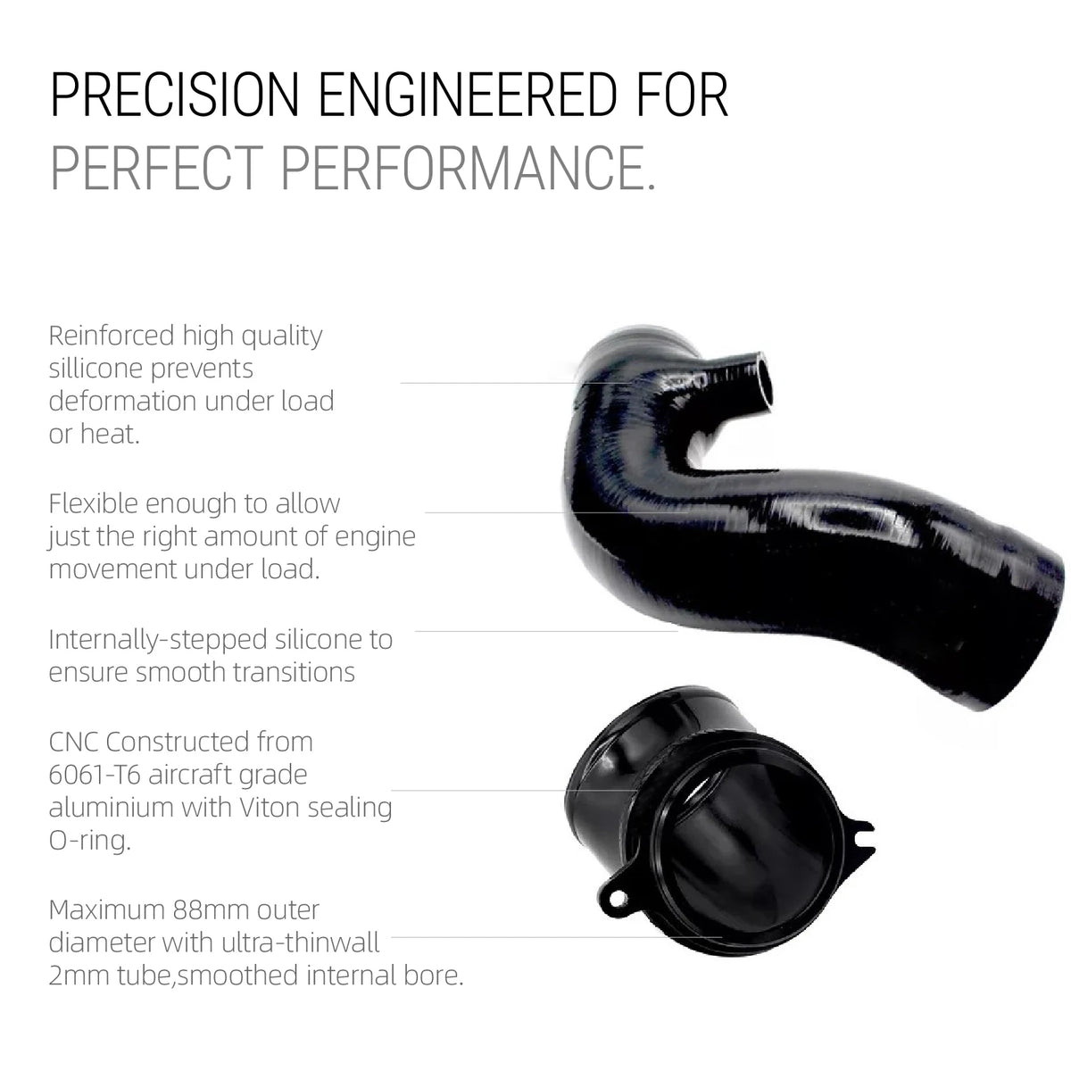 Turbo Inlet Elbow Hose With Aluminum For VW Golf MK8 GTI R/Audi S3 8Y by InterCyprus Trading Ltd