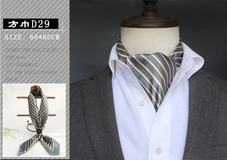 British Men's Silk Scarf &ndash; Elegant Satin Touch D29