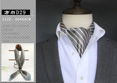 British Men's Silk Scarf &ndash; Elegant Satin Touch D29
