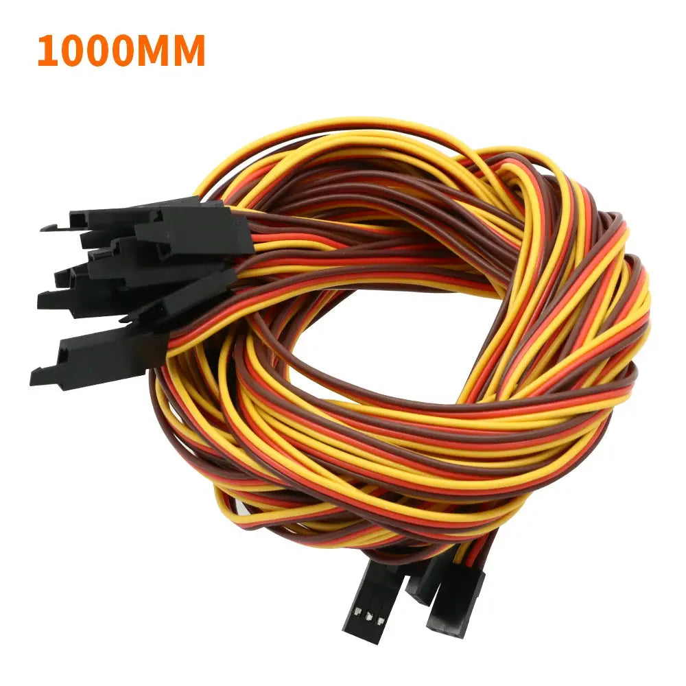 10Pcs 100 /150 / 200 / 300 / 500 / 1000mm Anti-loose 60 Core Servo Extension Lead Wire Cable For RC Futaba JR Male to Female by InterCyprus Trading Ltd