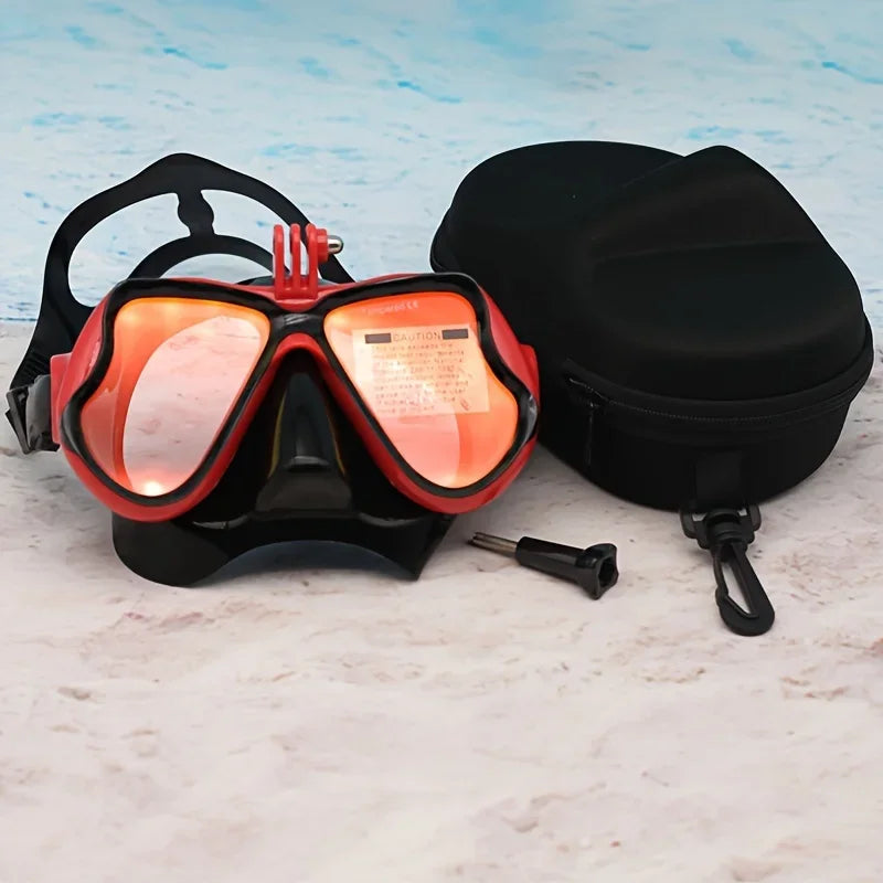 Professional Scuba Mask and Snorkel &ndash; Anti-Fog and UV Protection Red P Gold Box