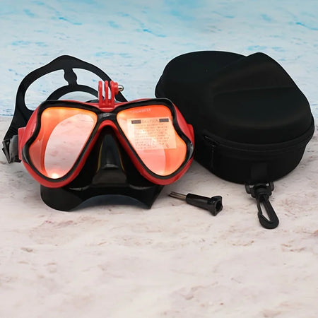 Professional Scuba Mask and Snorkel &ndash; Anti-Fog and UV Protection Red P Gold Box