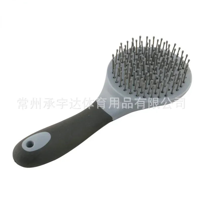 Horse Mane And Tail Grooming Brush &ndash; Round Soft Rubber Grip