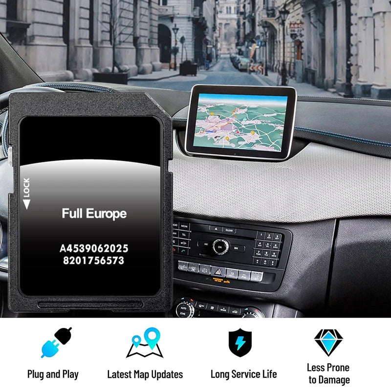 Tarjeta de mapa de navegación GPS para Smart A4539062025 Europa
