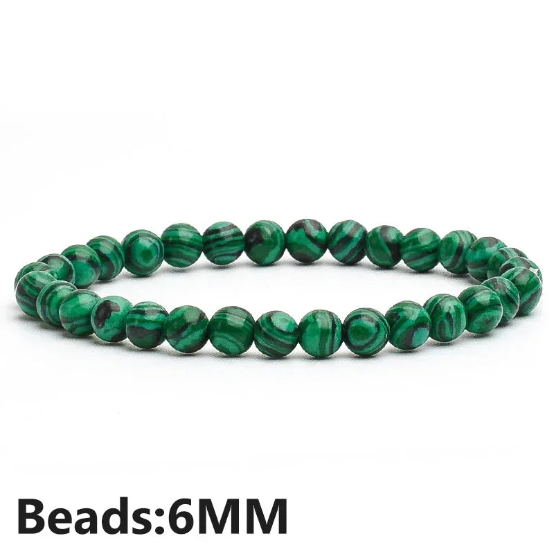 Natural Malachite Bracelet &ndash; Healing Properties for Diabetes Relief 6MM