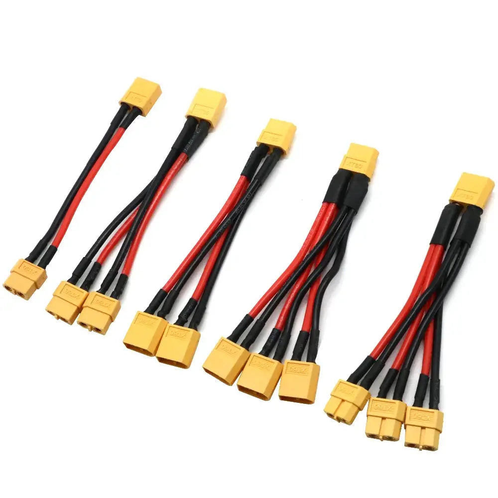 XT60 Parallel Battery Connector Male/Female Cable Dual Extension Y Splitter/ 3-Way 14AWG Silicone Wire for RC Battery Motor by InterCyprus Trading Ltd