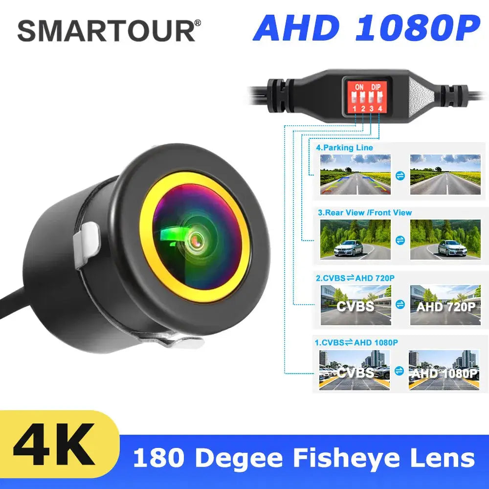 18.5mm AHD 1080P 720P CVBS CCD Car Rear View Camera DIP Switch Fisheye Lens Night Vision Waterproof Reverse Parking Camera by InterCyprus Trading Ltd