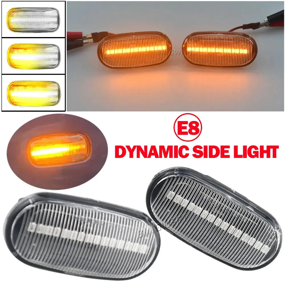 2X LED Dynamic Turn Signal Lamp Side Marker Light Side Lights For HONDA Prelude CRX S2000 Integra Fit Del Sol Acura Civic by InterCyprus Trading Ltd