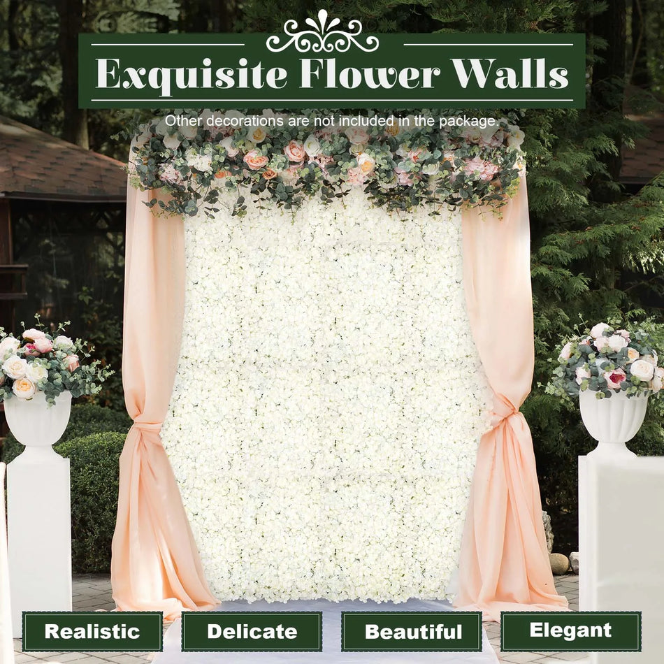 Flower Wall – 20-Piece Silk Flowers For Wedding Decor