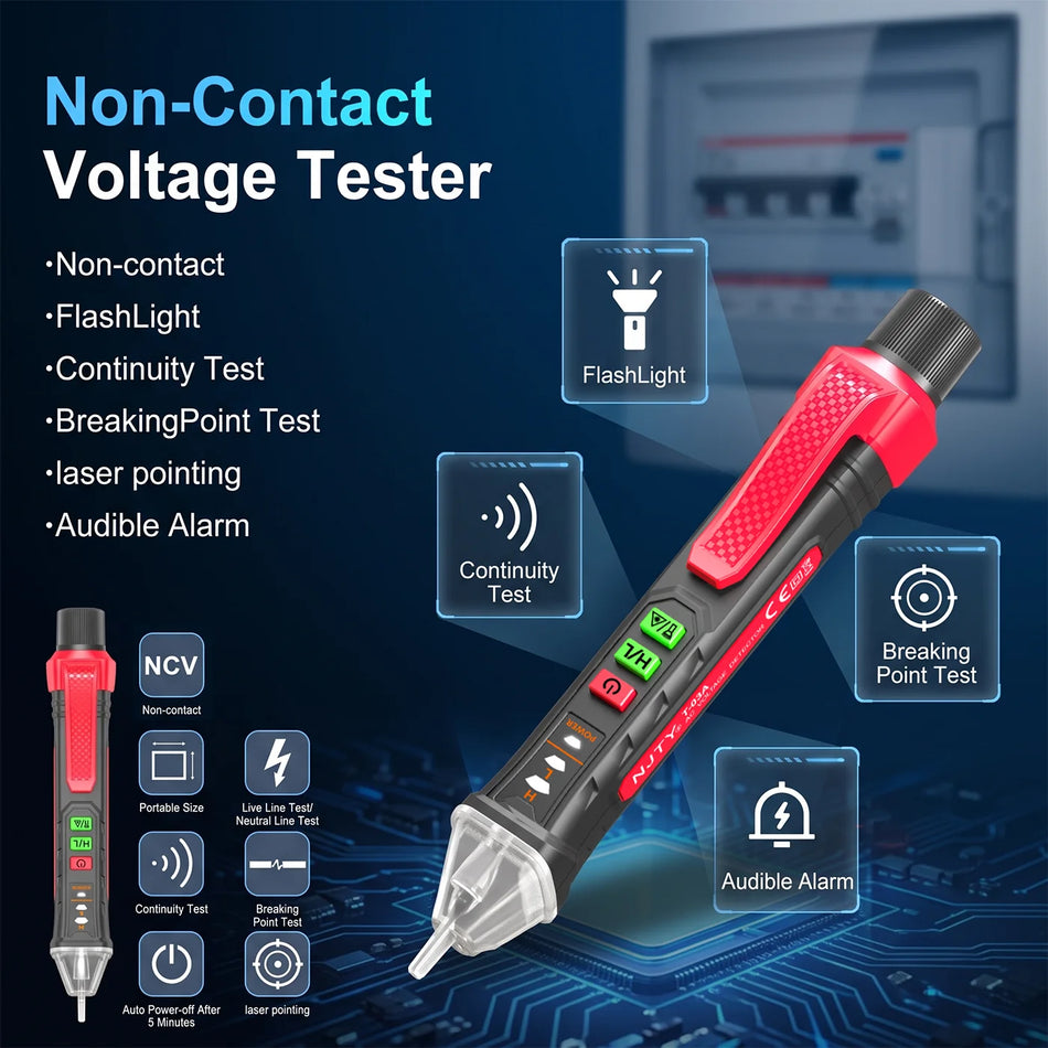 Non-Contact Voltage Tester Pen, AC 12-1000V Wire Detector With LED Light