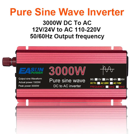 EASUN Inverter 12V/24V To 110V/220V 3KW &ndash; Pure Sine Wave