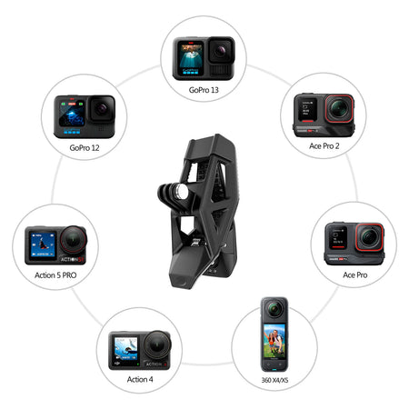 Universal Sport Camera Clip for Motorcycle Helmets - Compatible with DJI, GoPro, Insta360