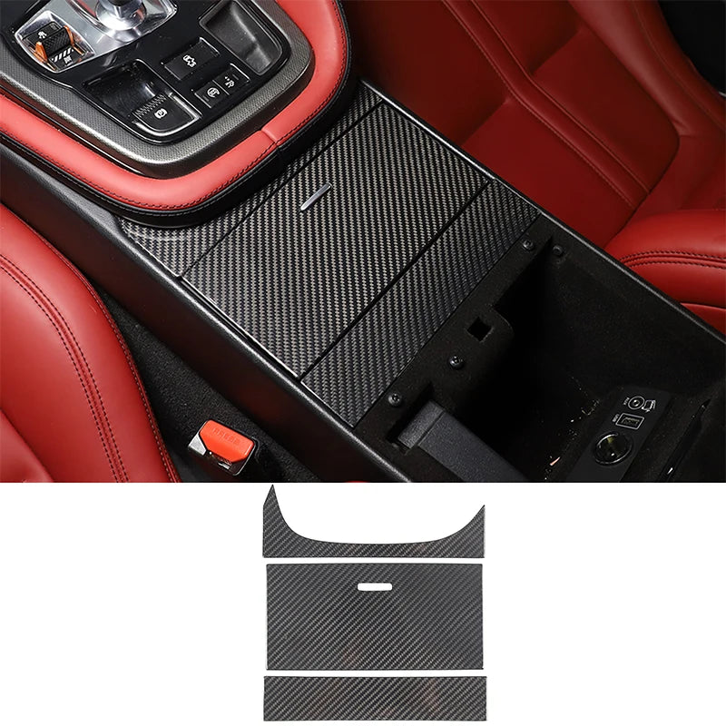 Jaguar F Type Tampa do Painel do Porta-Copos em Fibra de Carbono Real