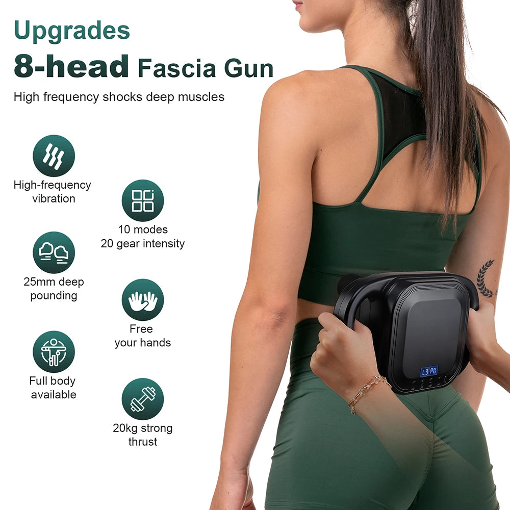 8-Head Fascia Gun &ndash; High-Frequency Vibration Muscle Relief