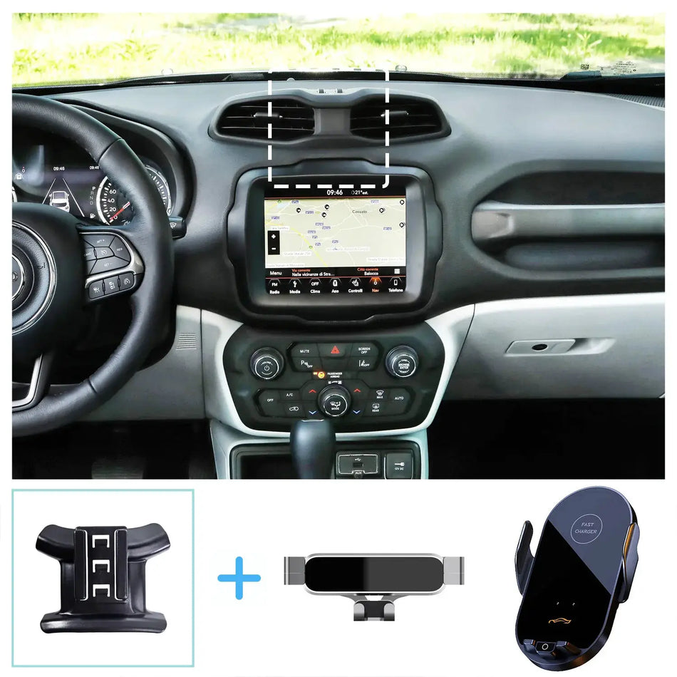 Phone Mount Wireless Charging for JEEP Renegade 2016-2021 by InterCyprus Trading Ltd