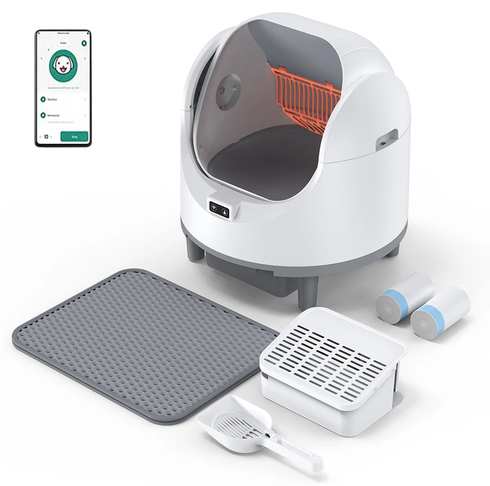 Smart Self Cleaning Cat Litter Box EU Plug Pro &ndash; Odor Guard WHITE