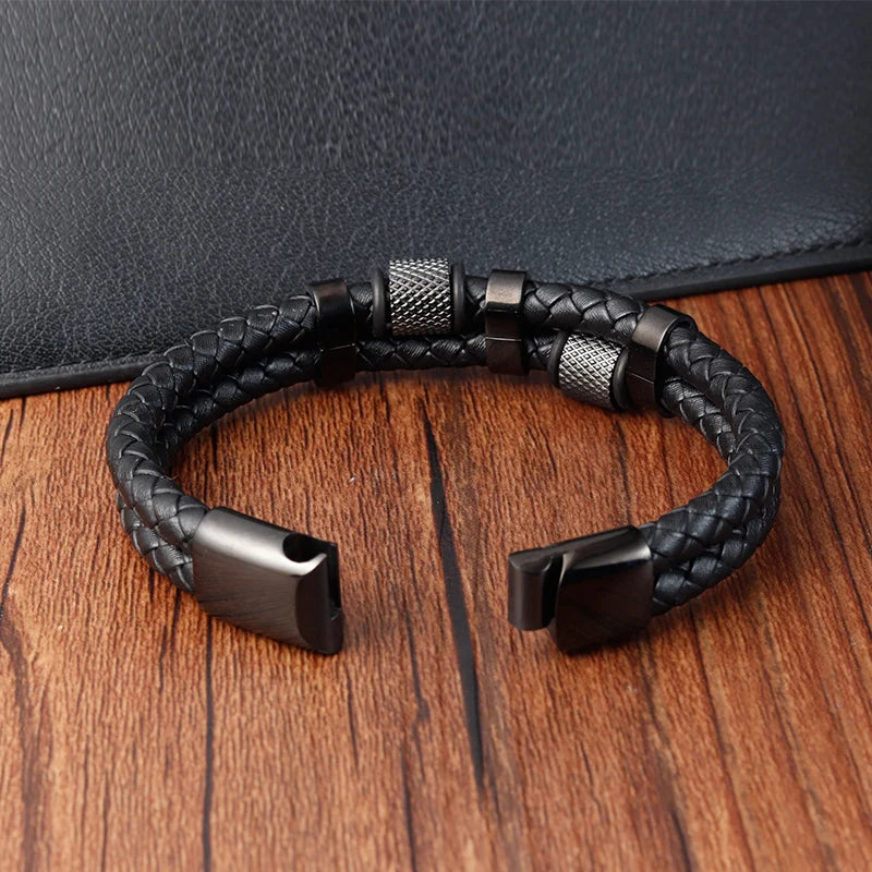 Leather Charm Bracelet for Men