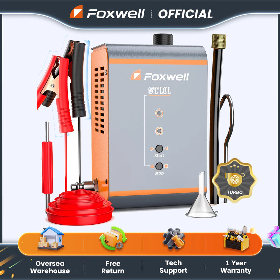 FOXWELL ST101 Ανιχνευτής Καπνού Turbo για Διαρροές 12V Ανιχνευτής Διαρροής EVAP και Γεννήτρια Καπνού για Σωλήνες Λαδιού και Γραμμές Καυσίμου Αυτοκινήτου