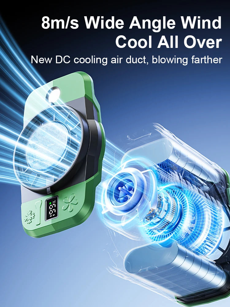 8000mAh Waist Clip Fan &ndash; 199 Wind Speeds with LED Lighting